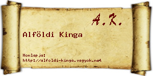 Alföldi Kinga névjegykártya