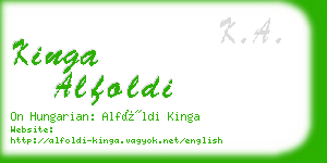 kinga alfoldi business card